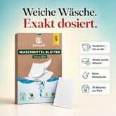 Vordosierte Waschblätter + 70 Extra GRATIS Wäschen