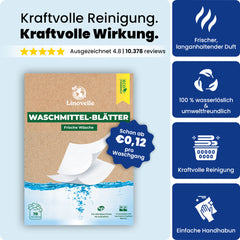 Waschmittelblätter + 35 Extra GRATIS Wäschen