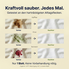 Waschmittelblätter + 70 Extra GRATIS Wäschen