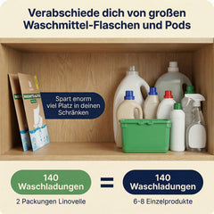 Waschmittelblätter + 70 Extra GRATIS Wäschen