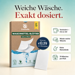 Rückstandsfreie Waschmittel-Blätter + 35 Extra GRATIS Wäschen
